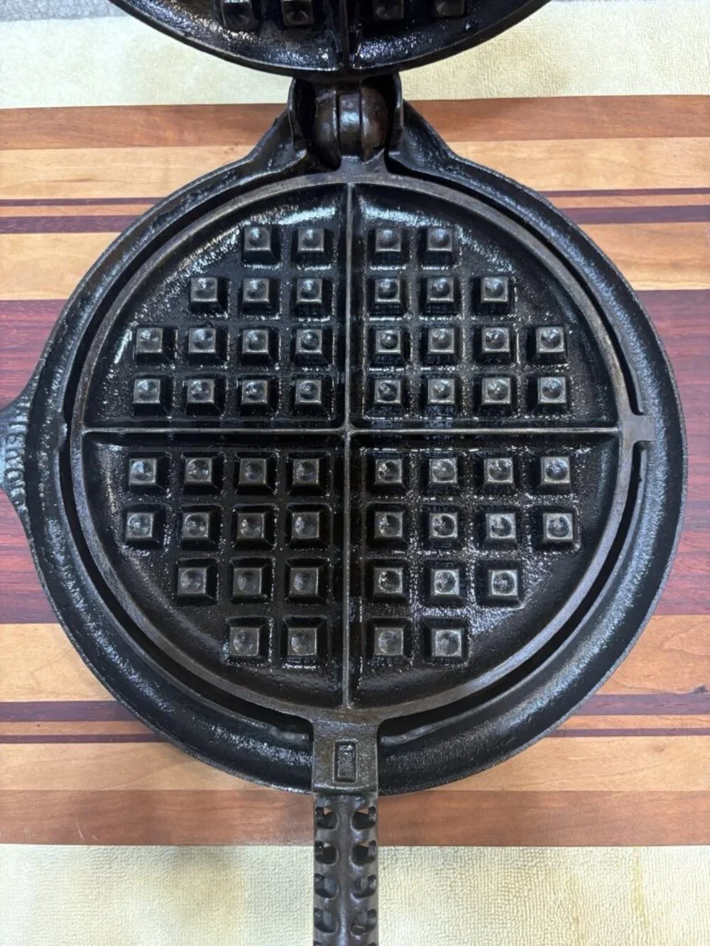 Vtg Griswold No.8 Waffle Maker Cast Iron 1908 Co American Low Base 975,976,977
